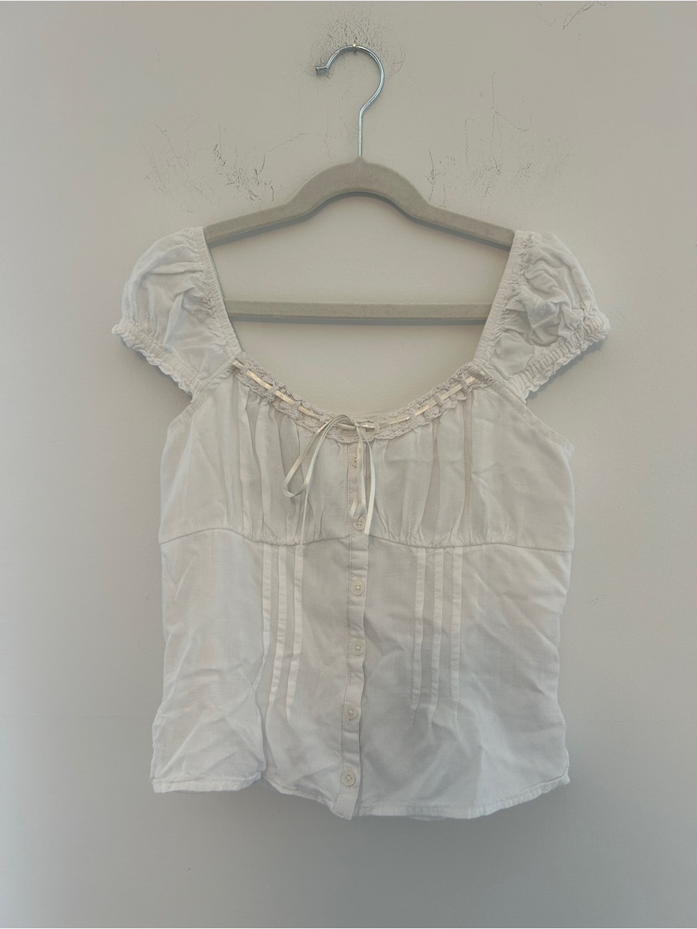 Hollister Ivory Button-Front Top